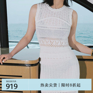 钩针肌理长裙裙子连衣裙 羊织道黛绮丽 2025年春夏季 新款 女士无袖