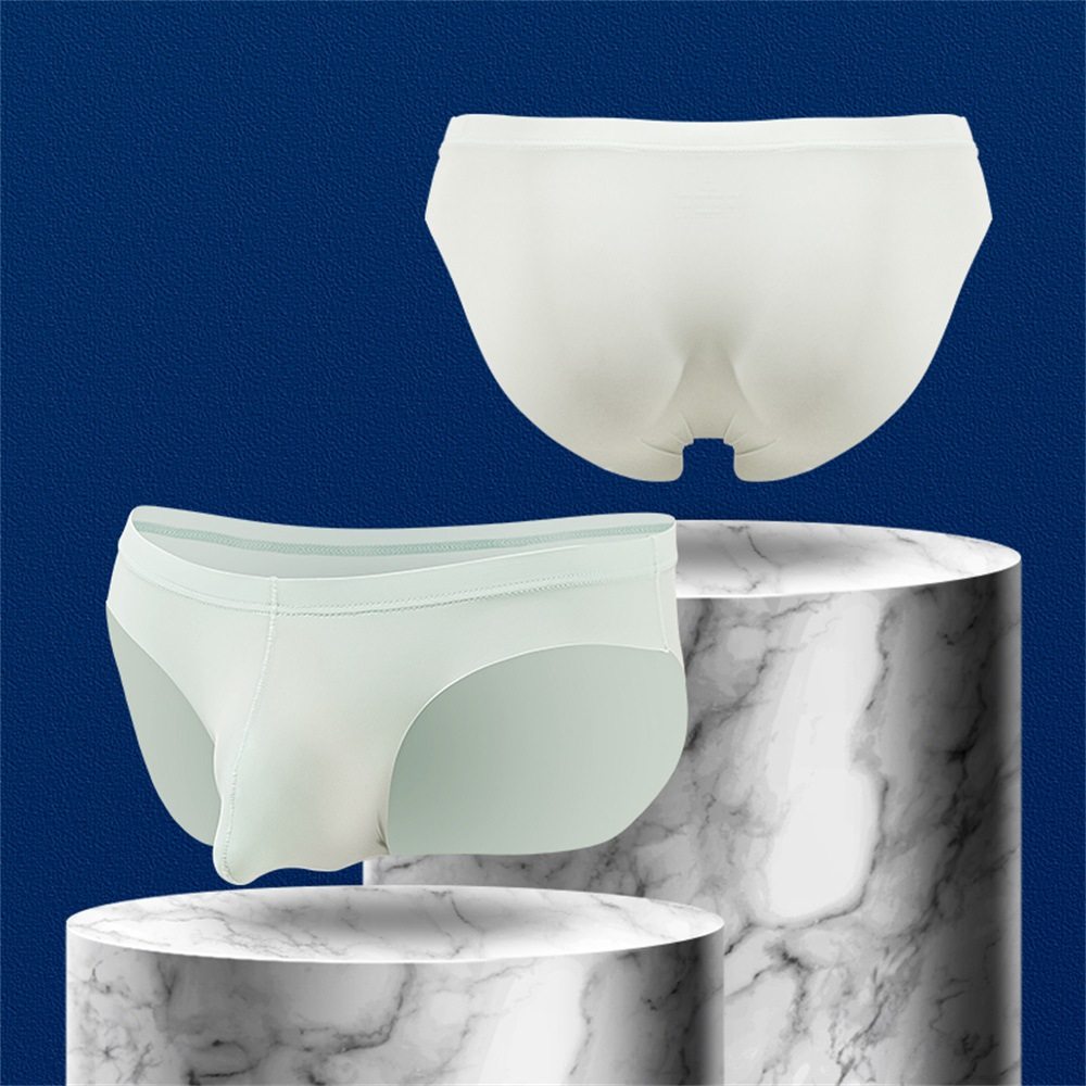 奥元素男士内裤冰丝无痕性感三角裤衩纯色青年轻薄款短裤头夏底裤