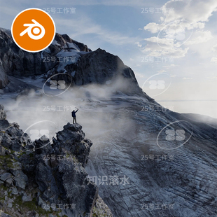 blender悬崖山崖高山景观场景模型建模素材渲染2555