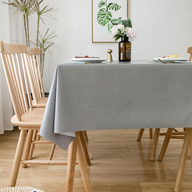纯色桌布防水防烫防油免洗北欧长方形茶几餐桌布ins学生pvc桌垫厚