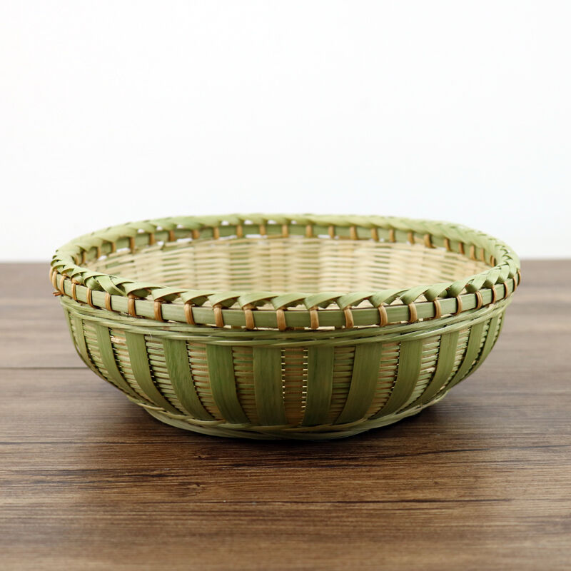 家用竹编馍筐馒头筐水果篮子手工小竹篮厨房收纳筐果盘菜筐点心篮