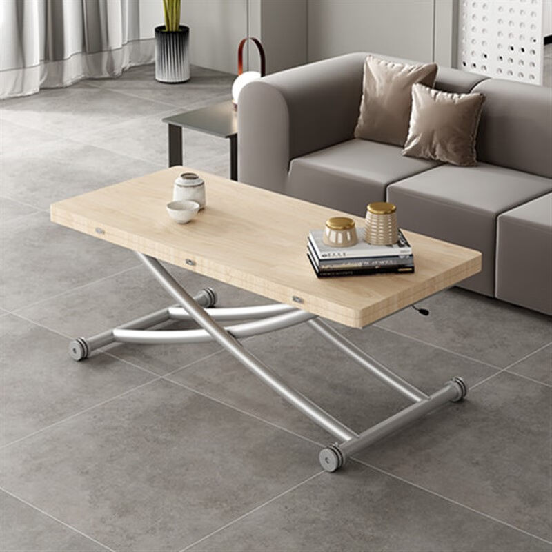 优依福实木茶几餐桌两用升降茶几餐桌岩板多功能一体式小户型两用