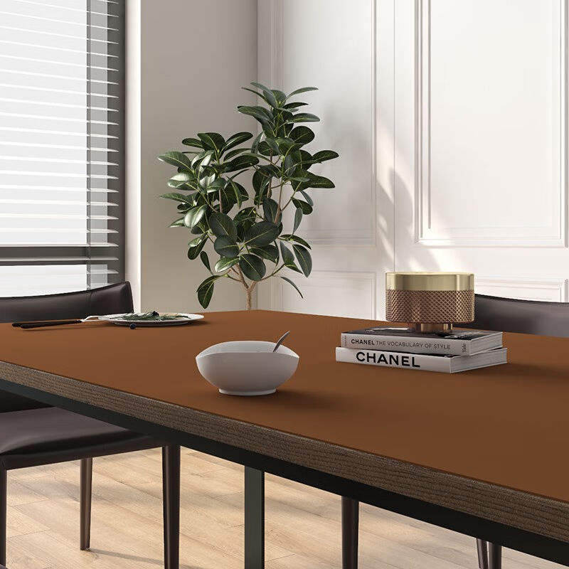 爱鹿特轻奢高级感餐桌布防水防油防烫免洗桌垫长方形硅胶皮革隔热