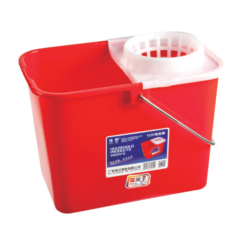 珠塑（ZHUSH）塑料地拖桶加厚耐用挤水桶简易手动拖把桶1235珠江
