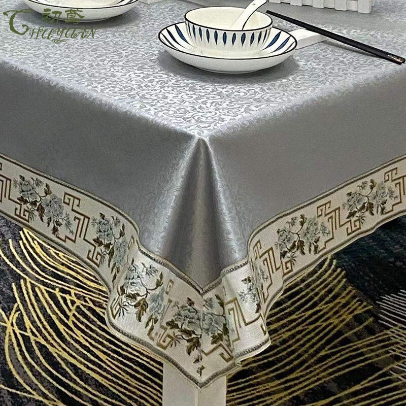 桌布防水防油防烫免洗茶几桌布欧式酒店家用长方形餐桌台布高级感