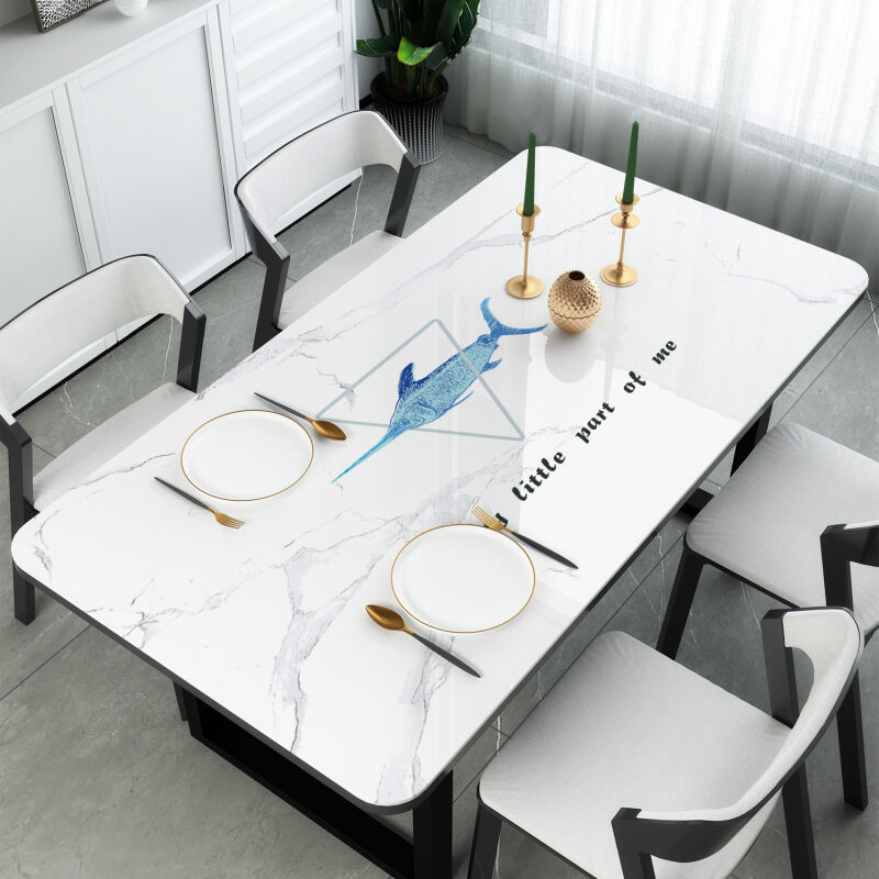 餐桌垫软玻璃pvc桌布轻奢高级感防水防油免洗茶几台布家用桌面垫