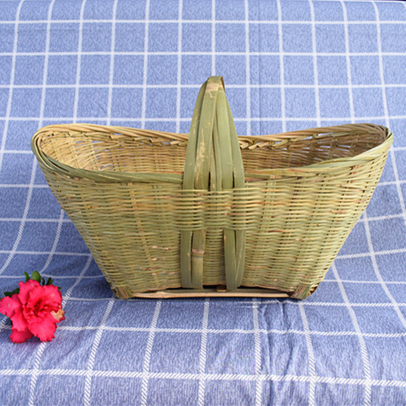 【工厂现发】纯手工竹编菜篮子竹筐手提篮水果篮鸡蛋篮环保菜收纳