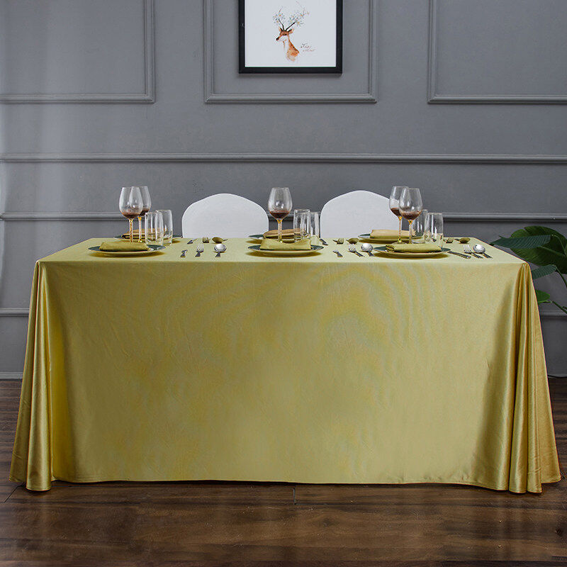 朵远会议桌布定制餐桌布办公酒店活动展会长方形促销加厚台布金色