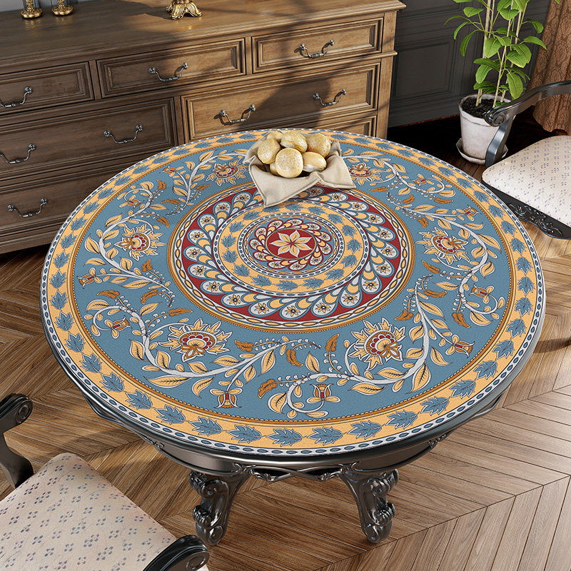 喜家隆（Heykalo）2022新款欧式桌布大圆桌硅胶桌垫小圆形餐桌布