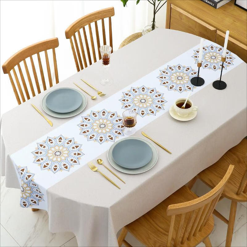 梦蜓桌布布艺防水防油防烫免洗餐桌布北欧简约耐高温餐厅长方形台