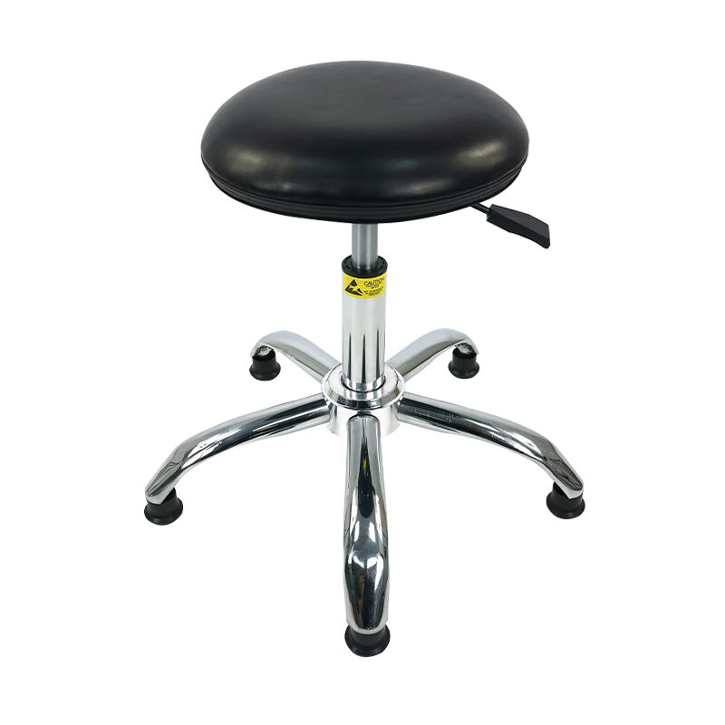 【帕朵霖】防静电皮革圆凳实验室凳子工厂流水线凳子旋转升降凳子