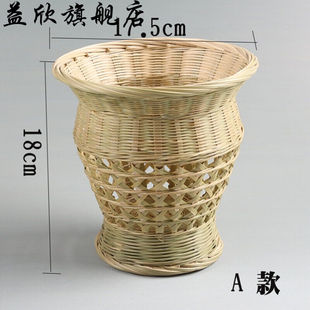 纯手工竹编插花桶竹箩筐纸篓竹编篮书画收纳筐竹编桶花篮垃圾筐精
