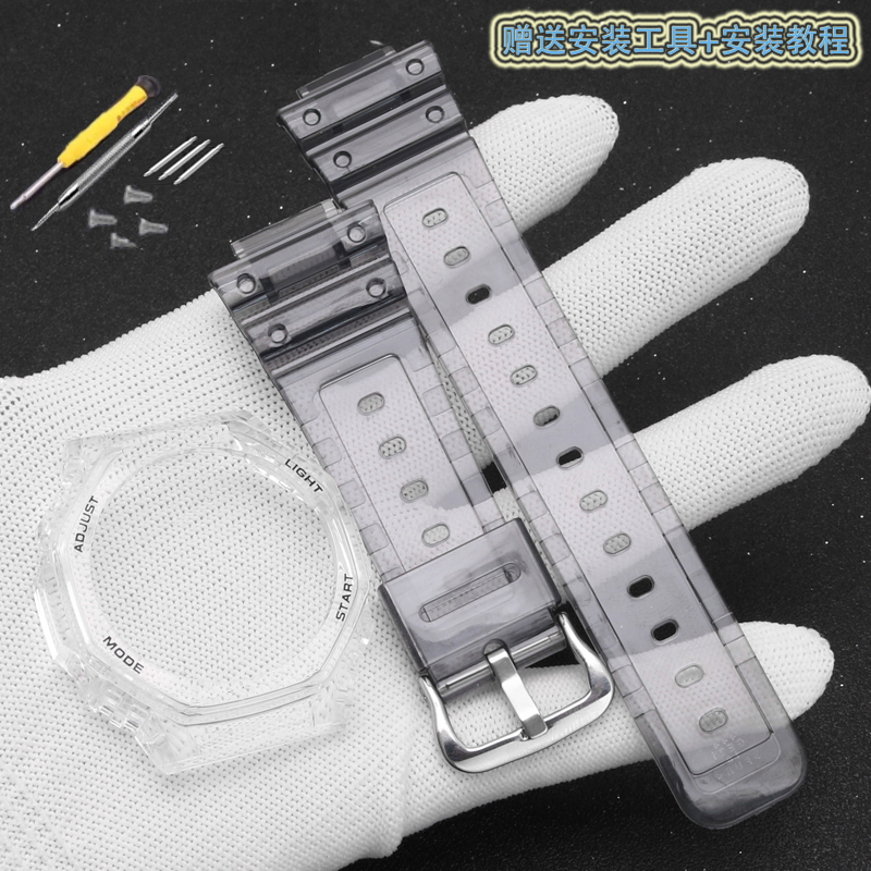 适配卡西欧GA2100/2110表带5611透明八角农家橡树GAB2100表壳配件