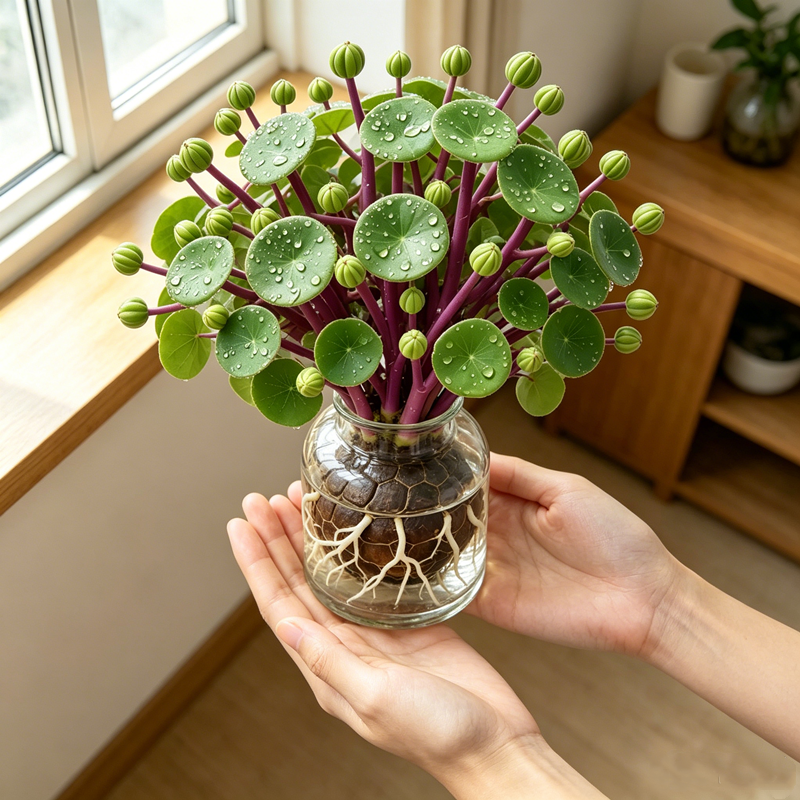 金钱龟红藤可水培土培 多肉植物带盆栽好室内易养活净化空气盆栽
