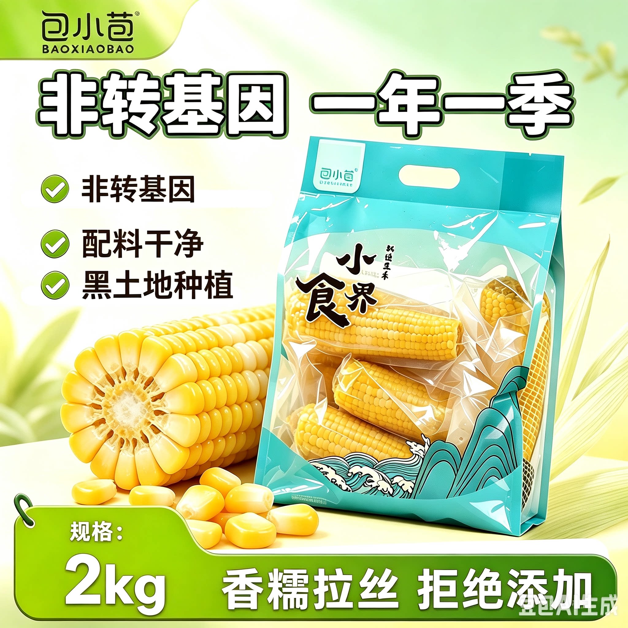 包小苞小食界东北黄白糯玉米