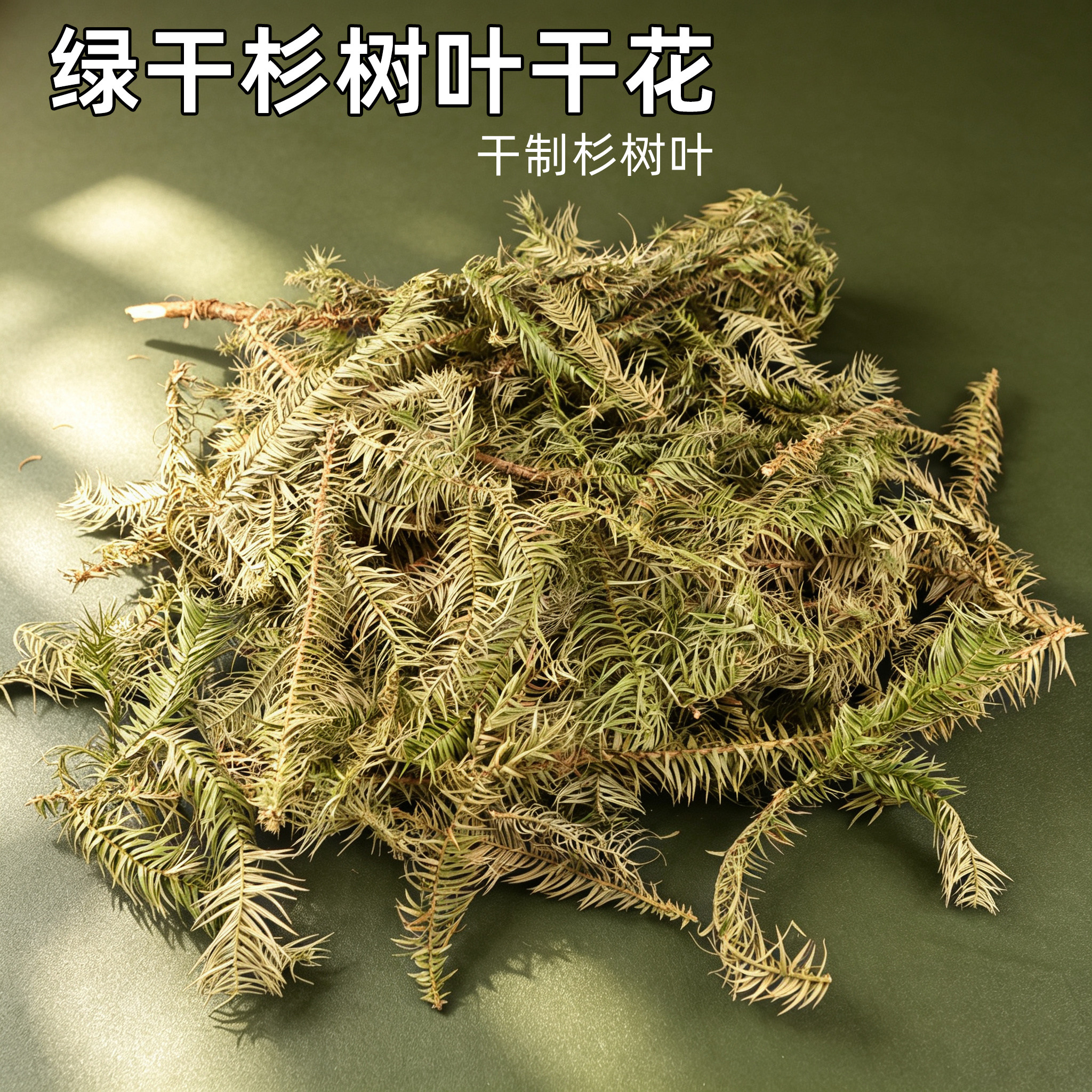 绿干杉树叶插花配叶手作自然摆件