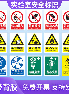 实验室安全标识贴全套