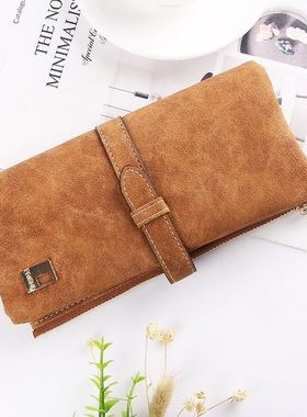 Famous Brand Long Purse Two Fold Women Wallets Drawstring Nu