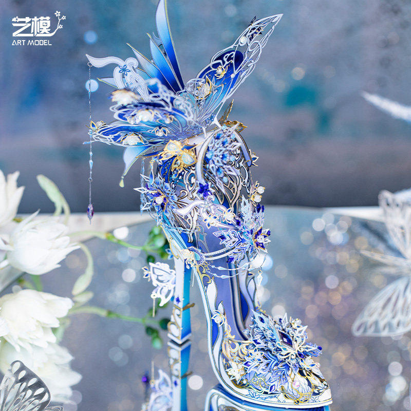 艺模雪之恋魔法水晶鞋 3D立体拼图金属拼装模型手工diy爱莎芙宁.