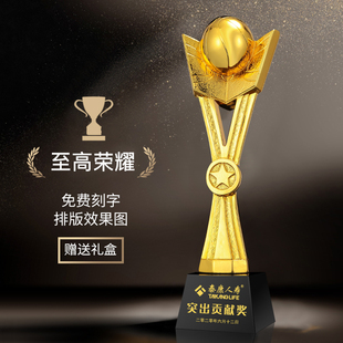 篮球奖杯球赛镀金奖杯定做刻字水晶奖杯最佳篮板王运动会颁奖表彰