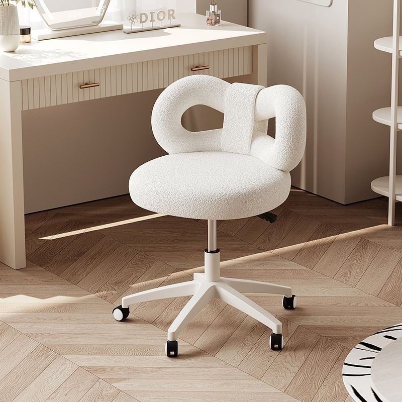 化妆椅家用女生卧室可旋转梳妆台凳子网红轻奢高级感靠背美甲椅子