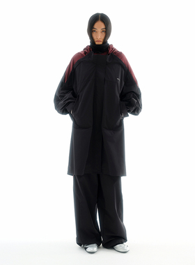 UPONPRO 都市线 新栗红撞色廓形感长款机能风外套男女同款外套