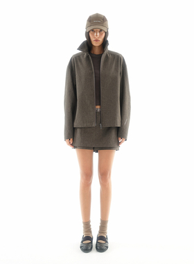 【26春新品】UPONPRO 都市线榆木棕汉麻混纺立体箱型连帽外套上衣