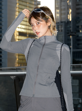 【高弹云感】UPON PRO都市撞色立领弧线剪裁修身外套瑜伽上衣外套