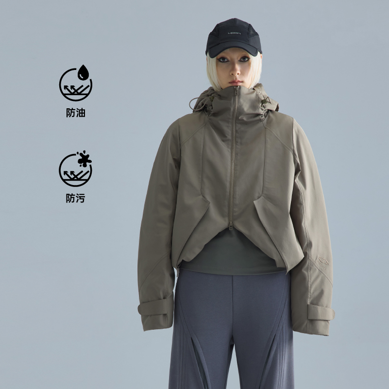 UPON PRO户外休旅系列防污防油异形切割廓形羽绒外套