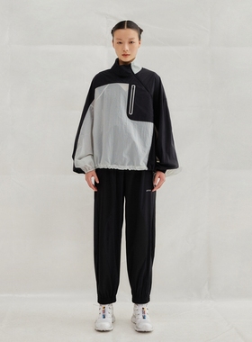 UPON PRO 黑色透气薄款户外跑步宽松束口运动裤女萝卜裤