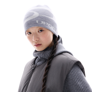 UPONPRO 新款双面提花两面可戴logo羊毛冷帽时尚百搭春秋