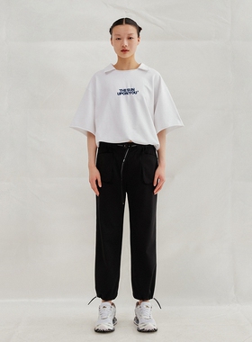 UPON PRO黑色黑色百搭直筒束脚显瘦休闲运动裤九分裤女