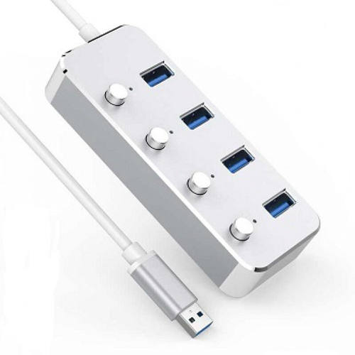带开关电源usb3.0高速分线器一拖四转接头hub集线器扩展器笔记本