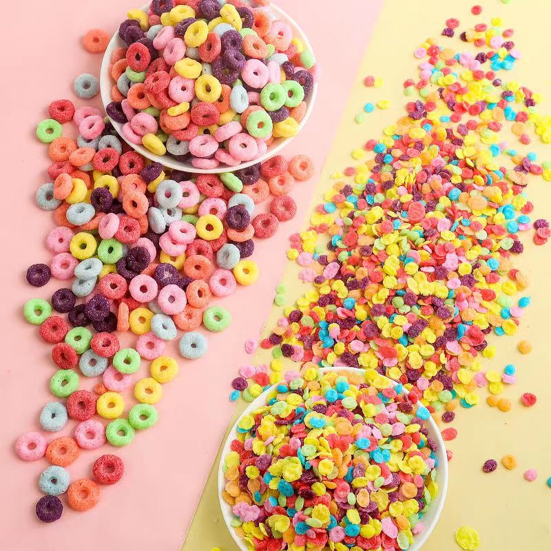 果味麦圈挤压型五彩蛋糕装饰好看