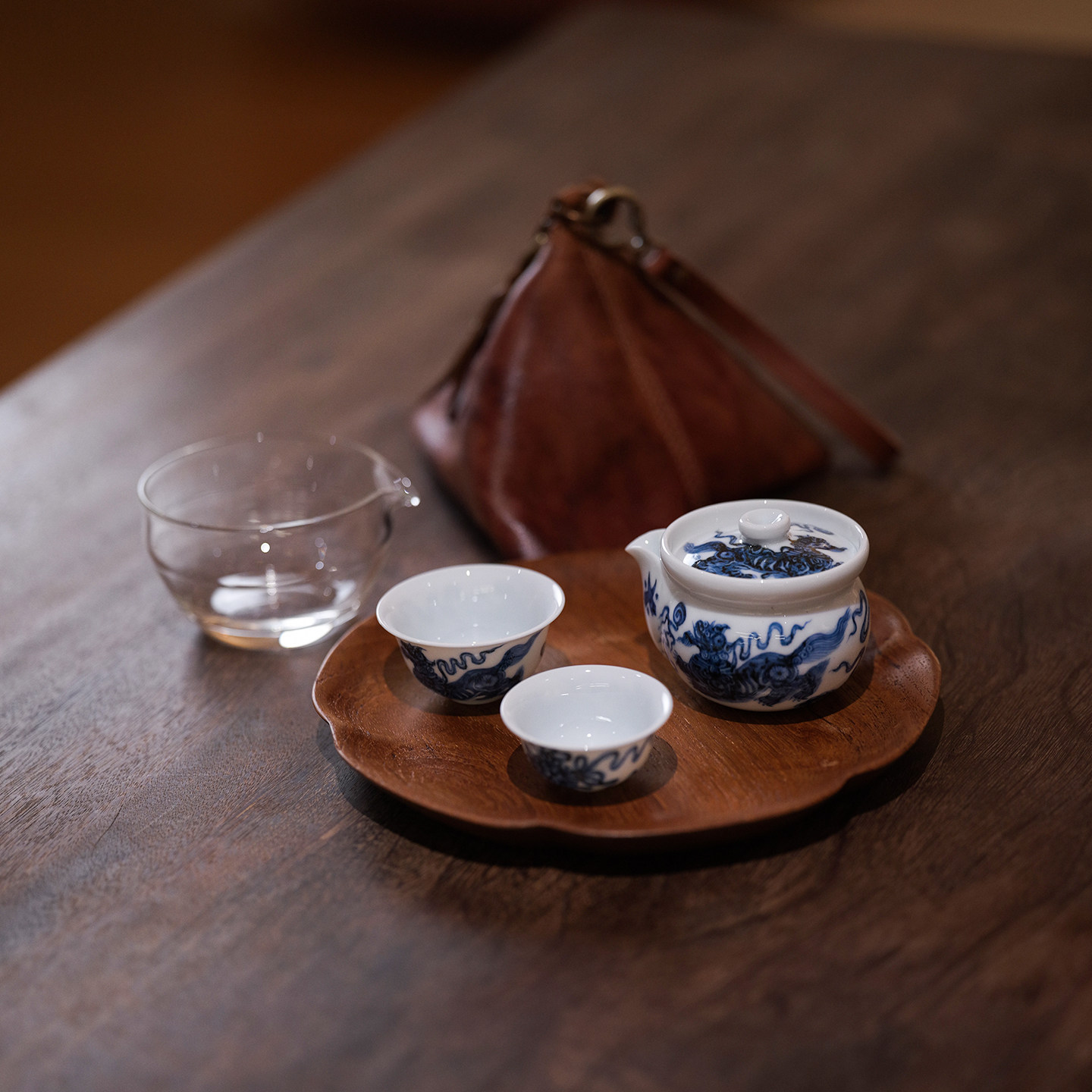 宛玉青花双狮戏球旅行套组