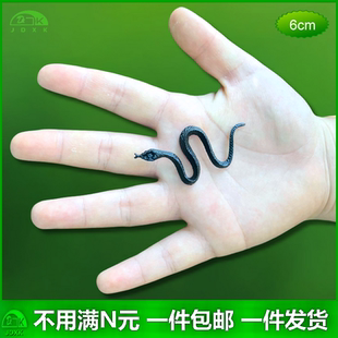 仿真小蛇迷你黑色幼儿园儿童过家家玩具蛇缩微型弹力假蛇动物模型