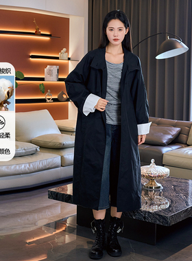 CZCo2025秋季新款韩版宽松显瘦百搭休闲风衣外套女中长款12238