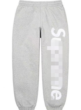 sup美式风格 22FW Satin Applique Sweatpant 大logo加绒男女卫裤