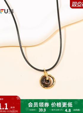 三福复古罗马短项链单条 经典优雅时尚首饰配饰链条颈链850897