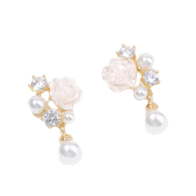 三福爱心兔耳钉一对 时尚气质小众设计感装饰品首饰耳环817672