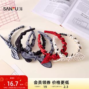 三福绕齿兔耳头箍单个 可爱时尚俏皮高颅顶发饰配饰发箍848219