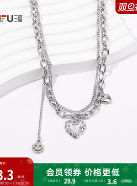 三福街潮双链无性别短项链单条 时尚个性首饰配饰链条843967