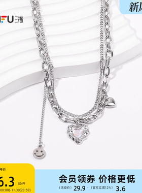 三福街潮双链无性别短项链单条 时尚个性首饰配饰链条843967