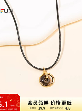 三福复古罗马短项链单条 经典优雅时尚首饰配饰链条颈链850897