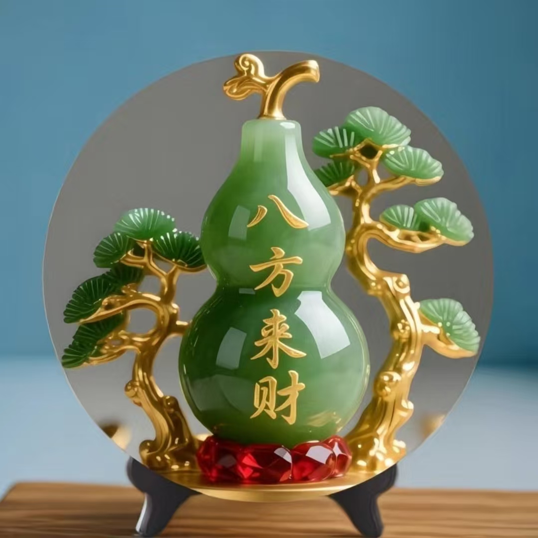 八方来财葫芦鞋柜摆件客厅招财装饰画家用桌面玉葫芦家居玄关摆台