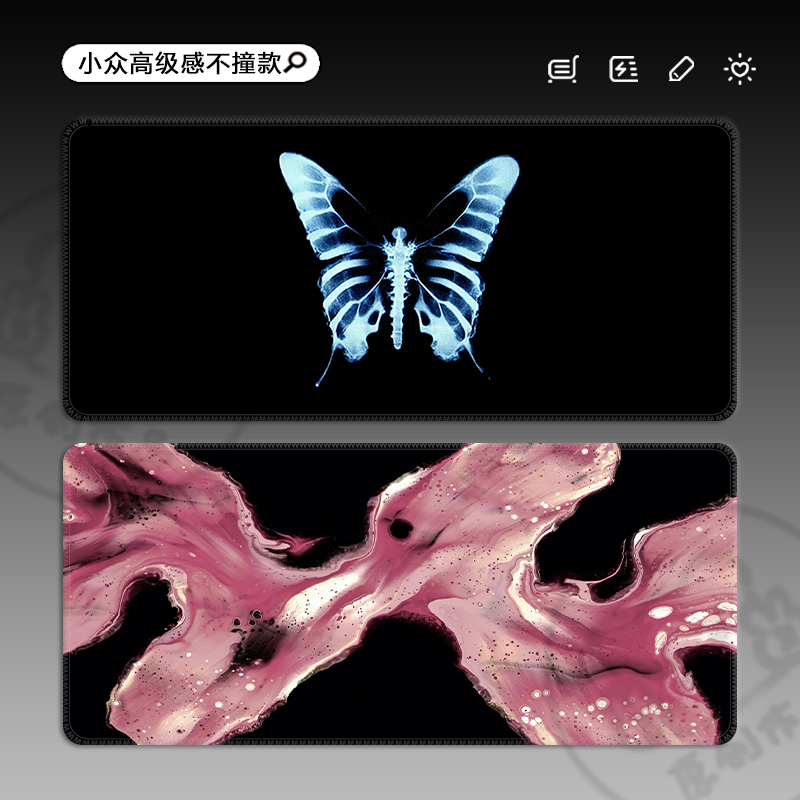 极简高级感鼠标垫子高颜值办公室超大号桌垫定制电竞键盘垫滑鼠垫