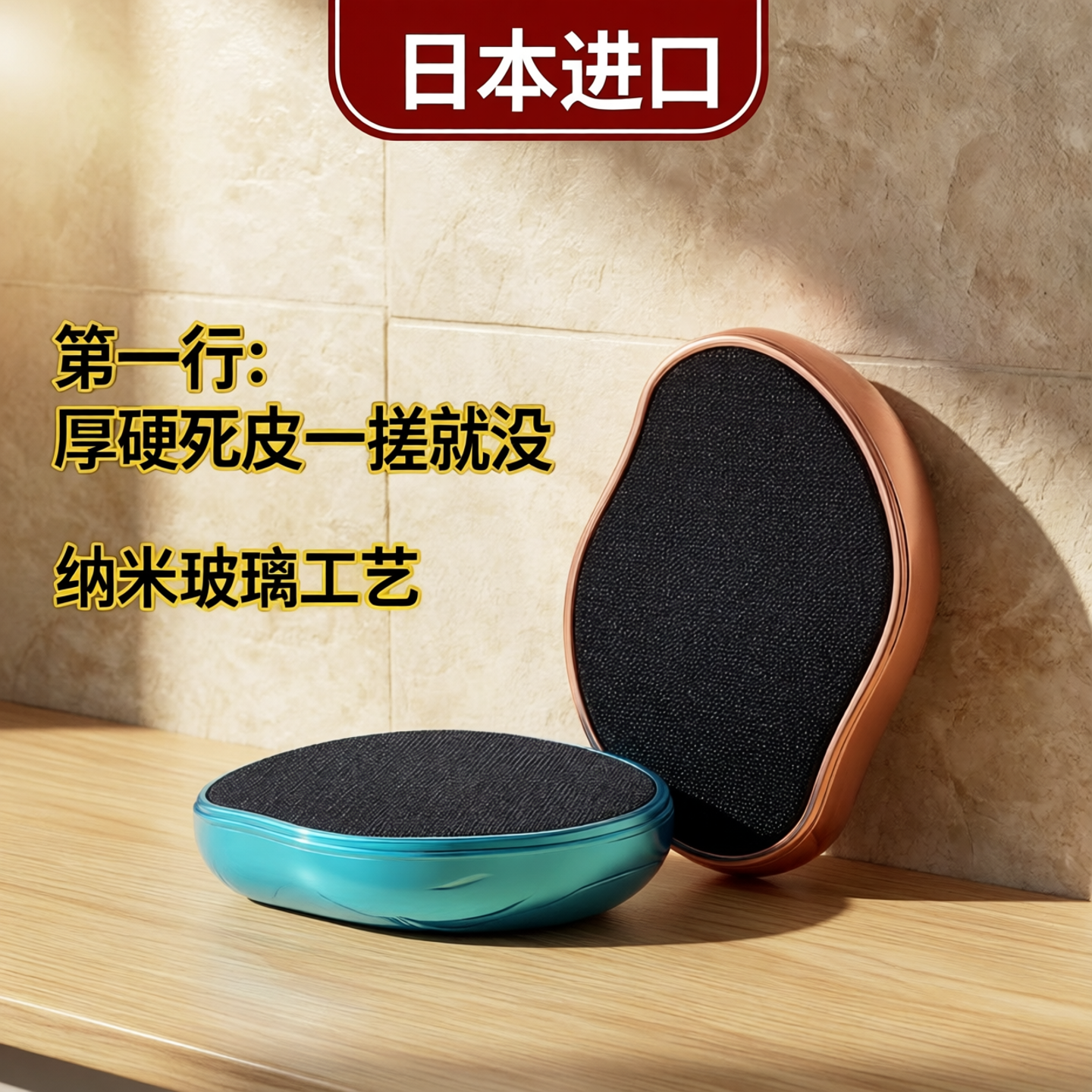日本进口磨脚神器脚跟去死皮老茧家用足部修脚纳米玻璃搓脚磨脚石