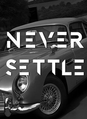 NEVER SETTLE 不将就 个性汽车后档风窗日系防水放光玻璃镂刻贴纸