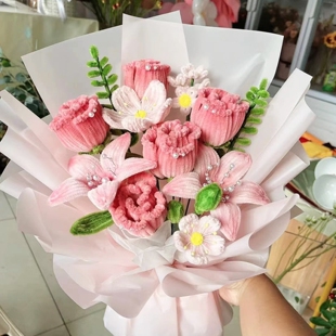 送闺蜜生日礼物手工diy扭扭棒花束郁金香百合纪念日玫瑰送朋友男