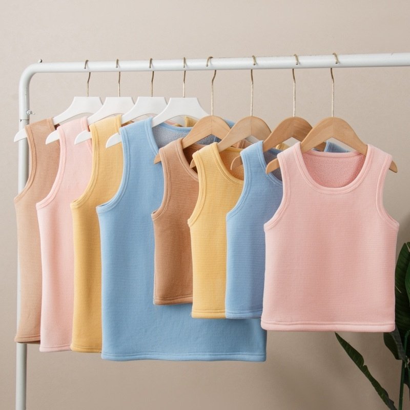 宝宝加绒背心儿童保暖上衣秋冬款男童内穿加厚女童打底内衣中小童